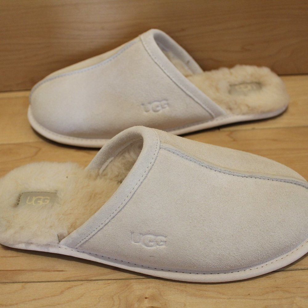 NEW UGG PEARLE SUEDE SHEARLING‎ SLIP ON SLIPPERS CREAM